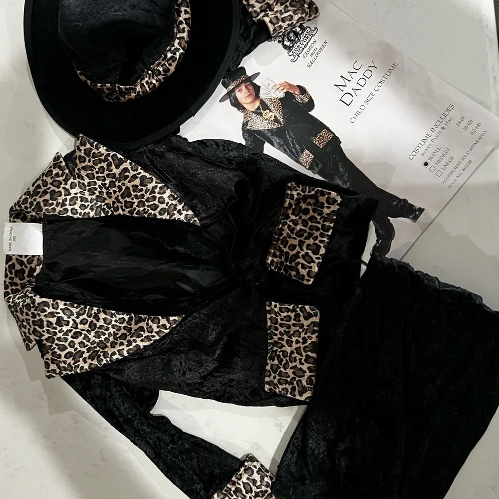 Child's Mac Daddy Costume with Leopard Accents